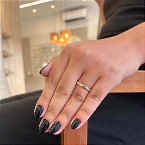 Anel Aliança Duas Partes Cravejadas Folheado a Ouro 18K