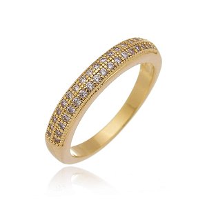 Anel Aparador Dois Fios Folheado a Ouro 18K