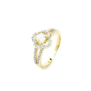 Anel Flor Mandala Folheado a Ouro 18K