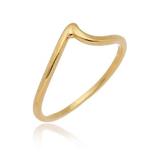 Anel Ondinha Fio Folheado a Ouro 18K