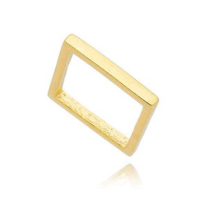 Anel Quadrado Fio Folheado a Ouro 18K