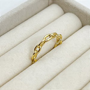 Anel Corrente Regulável Folheado a Ouro 18K