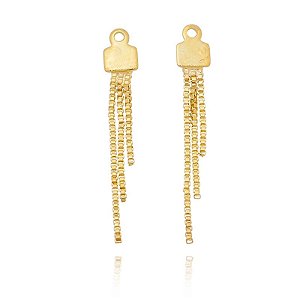 Aplique 3 Fios Pequeno Sem Bola Folheado a Ouro 18K