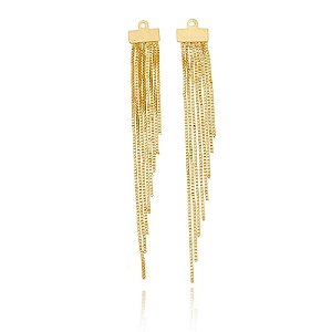 Aplique 9 Fios Médio Sem Bola Folheado a Ouro 18K