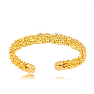 Bracelete De Fios Emaranhados Folheado a Ouro 18K