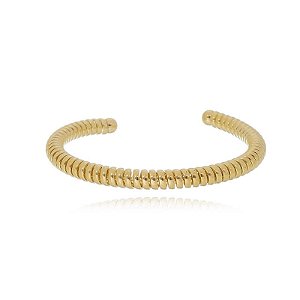 Bracelete Fio Liso Enrolado Folheado a Ouro 18K