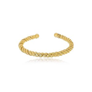 Bracelete Fio Quadrado Enrolado Folheado a Ouro 18K