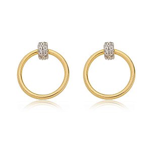 Brinco Alianca Folheado a Ouro 18K