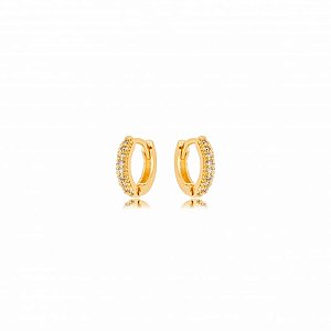 Brinco Argola Clássica 1 Fio Grande Folheado a Ouro 18K