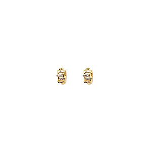 Brinco Argola Fios Cravejados Folheado a Ouro 18K