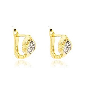 Brinco Argola Gota Dupla Folheado a Ouro 18K