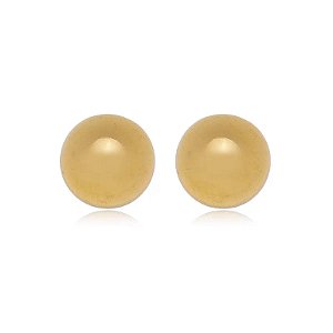 Brinco Bola 8Mm Folheado a Ouro 18K
