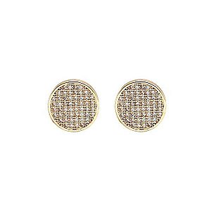 Brinco Chuveiro Cristal 11Mm Folheado a Ouro 18K