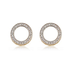 Brinco Circulo Cravejado Galeria Folheado a Ouro 18K