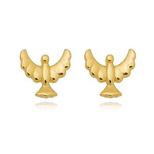 Brinco Espirito Santo Pequeno Liso Folheado a Ouro 18K