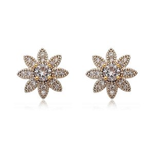 Brinco Flor 8 Pontas Folheado a Ouro 18K