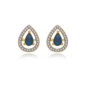 Brinco Gota Borda Removivel Folheado a Ouro 18K