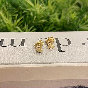 Brinco Lua Lisa PP Folheado a ouro 18K