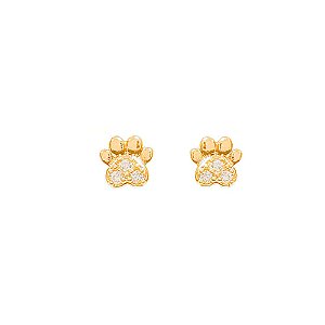 Brinco Patinha Cravejado Folheado a Ouro 18K