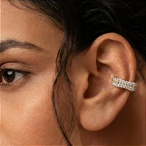 Brinco Piercing Fake Pontinhas Folheado a Ouro 18K