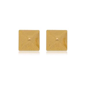 Brinco Pirâmide Grande Folheado a Ouro 18K