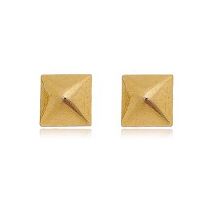 Brinco Pirâmide Média Folheado a Ouro 18K