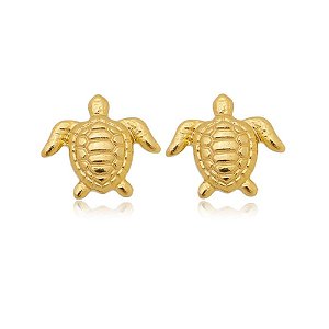 Brinco Tartaruguinha Folheado a Ouro 18K