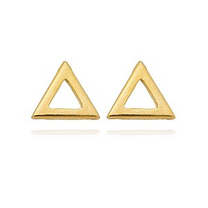 Brinco Triangulo Grande Folheado a Ouro 18K