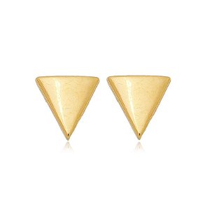 Brinco Triangulo Liso Folheado a Ouro 18K