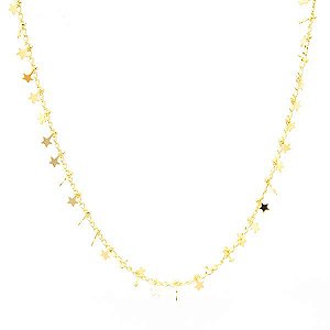 Choker Estrelinhas Penduradas Folheado a Ouro 18K