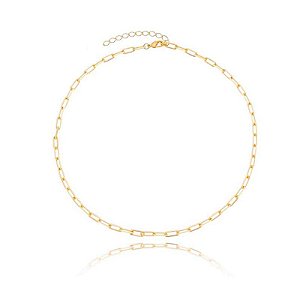 Colar 40Cm Cartier 0,70Mm Folheado a Ouro 18K