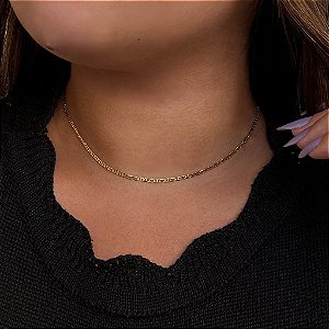 Colar 40Cm Elo Gucci Folheado a Ouro 18K