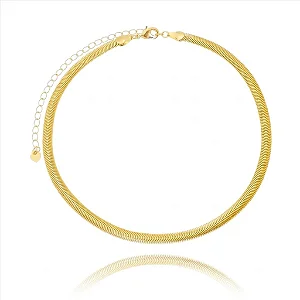 Colar 40Cm Snake Folheado a Ouro 18K