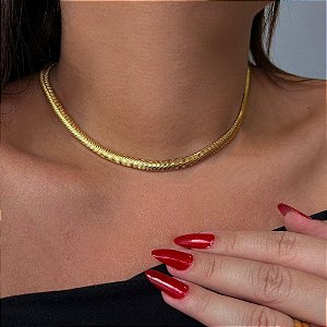 Colar 40Cm Snake Folheado a Ouro 18K