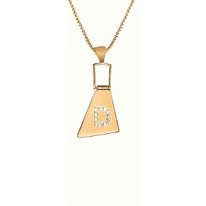 Colar Balança Letra D Folheado a Ouro 18K