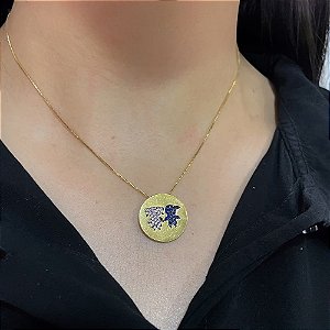 Colar Casal Mandala Folheado a Ouro 18K