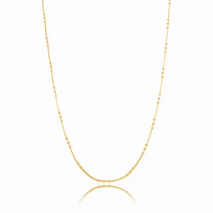 Colar Choker Bolinhas Rabo De Rato Folheado a Ouro 18K