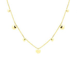 Colar Choker Meia Bola Folheado a Ouro 18K
