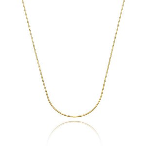 Colar Choker Rabo De Rato Liso Folheado a Ouro 18K