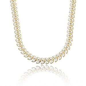 Colar Choker Setinha Vazado Folheado a Ouro 18K
