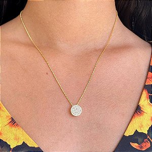Colar Chuveiro Cristal Folheado a Ouro 18K