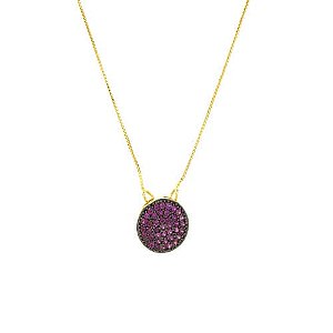 Colar Chuveiro Rosa Folheado a Ouro 18K
