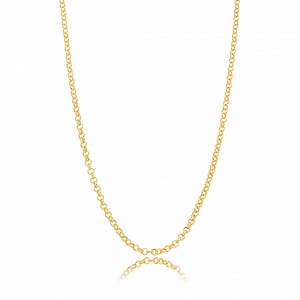 Colar Corrente Elo Português 3Mm Folheado a Ouro 18K