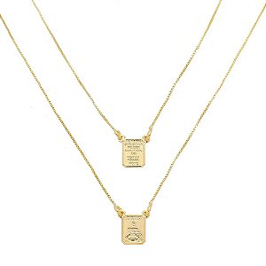 Colar Escapulario Veneziano Folheado a Ouro 18K