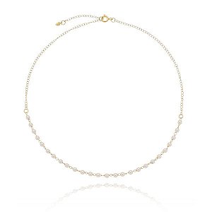 Colar Infantil Pérolas Folheado a Ouro 18K
