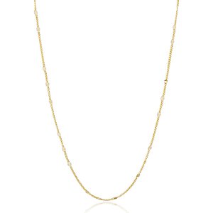 Colar Longo Chapinhas Coração Folheado a Ouro 18K