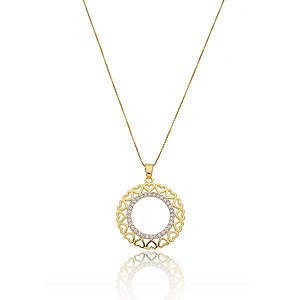 Colar Mandala Corações Folheado a Ouro 18K