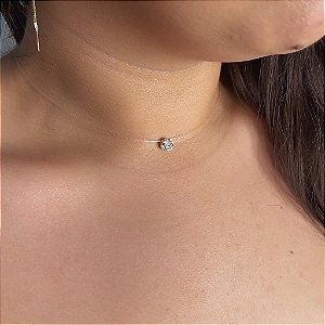 Colar Nylon Ponto De Luz M Folheado a Ouro 18K