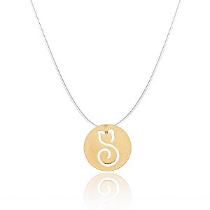 Colar Nylon Redondo Gatinho Folheado a Ouro 18K