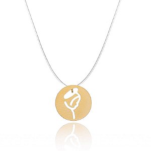 Colar Nylon Redondo Maria Folheado a Ouro 18K